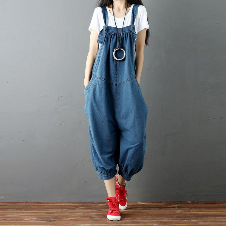 Denim Loose Overalls