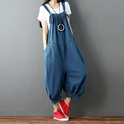 Denim Loose Overalls