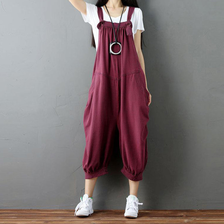 Denim Loose Overalls