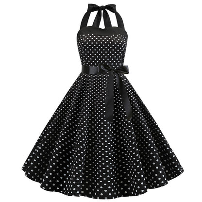 Polka Dot Retro Halter Dress