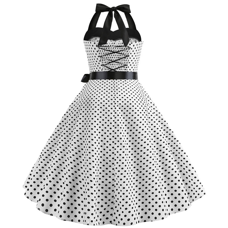 Polka Dot Retro Halter Dress