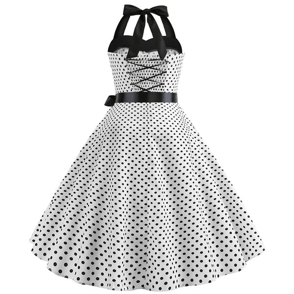 Polka Dot Retro Halter Dress