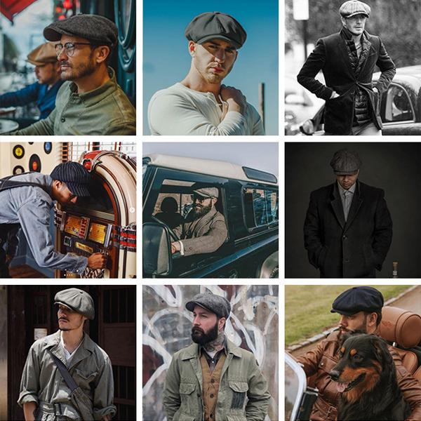 Retro Newsboy Hat Denim Hexagon Hat