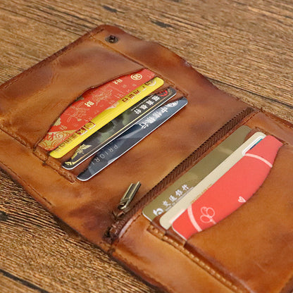 Brushed Vegetable Tanned Leather Wallet