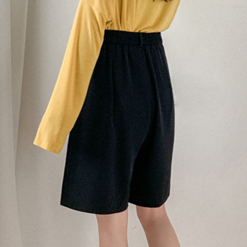 Loose Straight-leg Suit Shorts