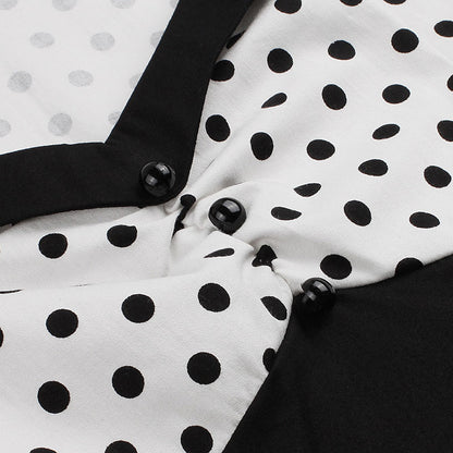 Polka Dot Square Neck Retro Dress