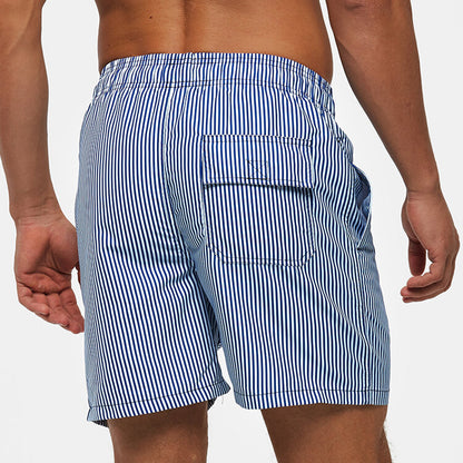 Blue Striped Quick Dry Beach Shorts