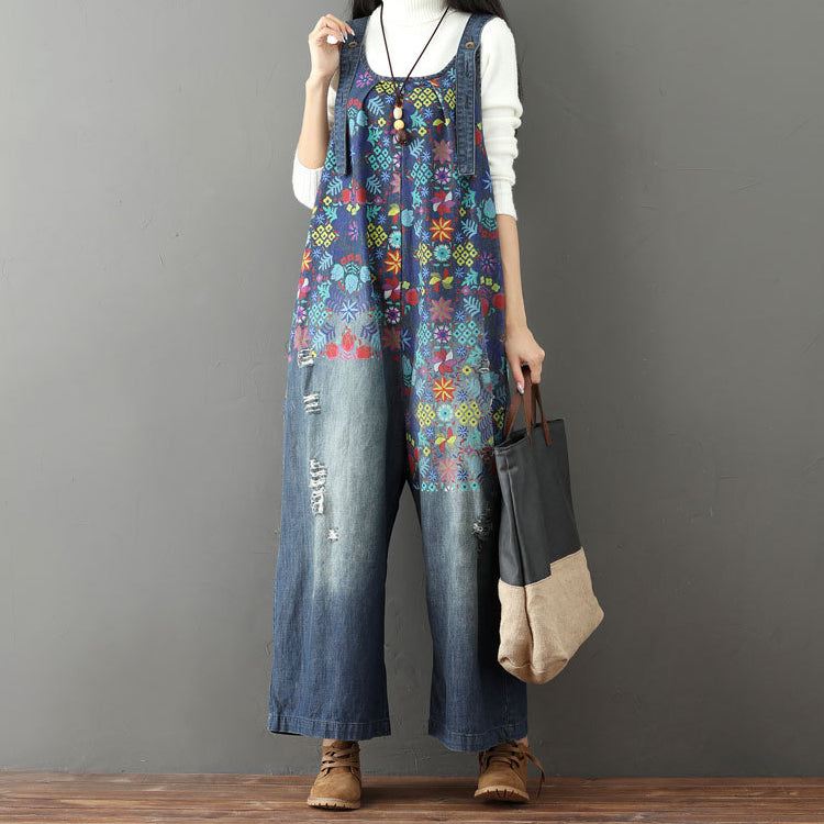 Vintage Flower Wide-leg Jumpsuit