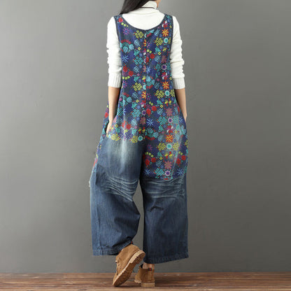 Vintage Flower Wide-leg Jumpsuit