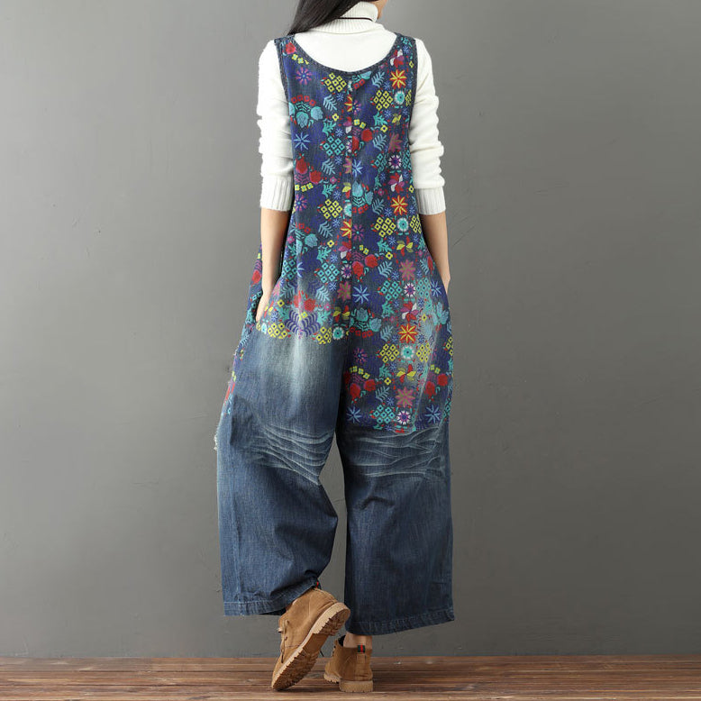 Vintage Flower Wide-leg Jumpsuit