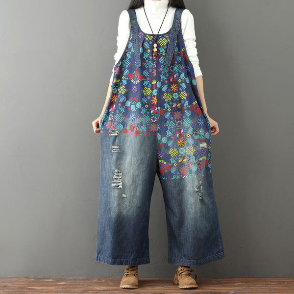 Vintage Flower Wide-leg Jumpsuit