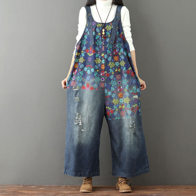 Vintage Flower Wide-leg Jumpsuit