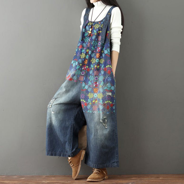 Vintage Flower Wide-leg Jumpsuit