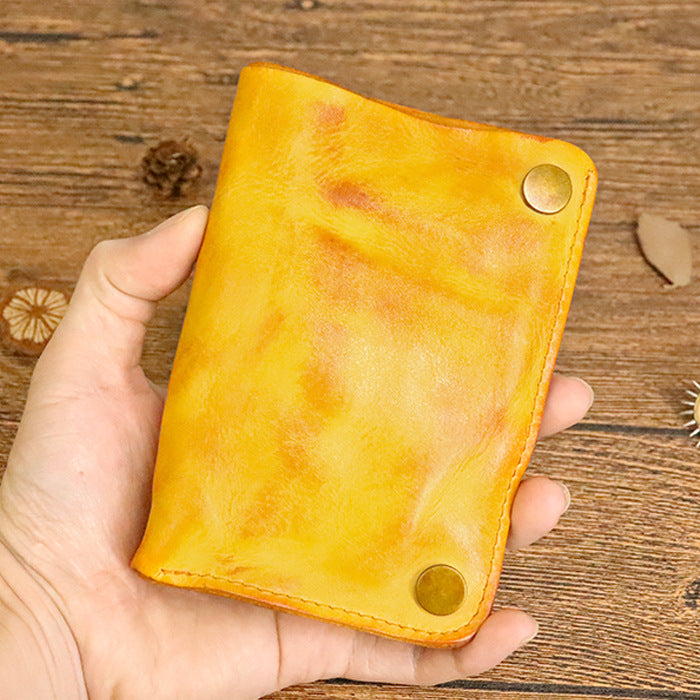 Retro Wrinkled Handmade Leather Multi-card  Wallet