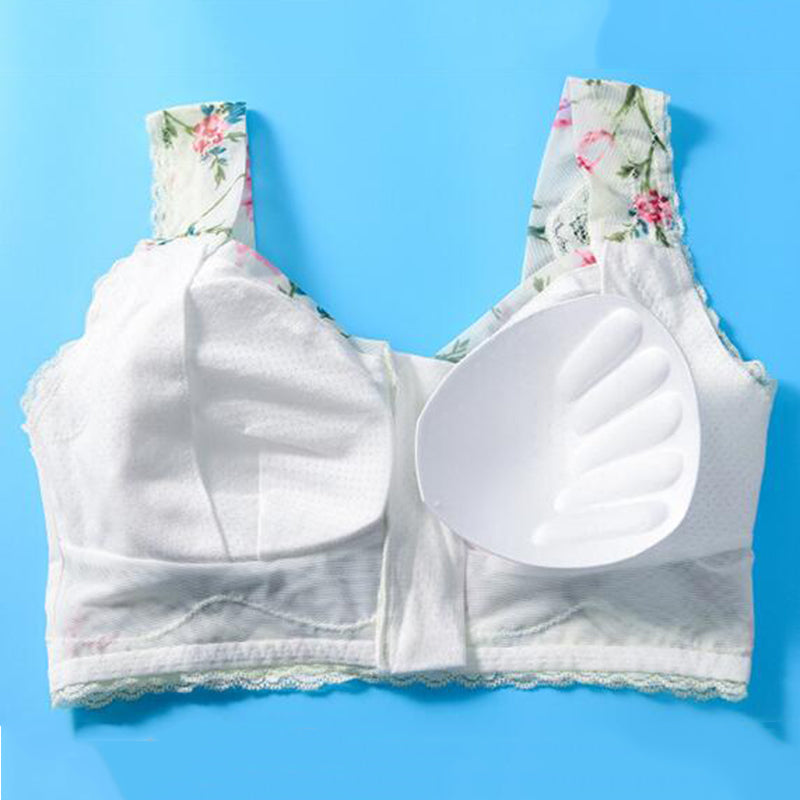 Zip Front Print Lace Bras