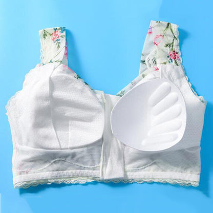 Zip Front Print Lace Bras