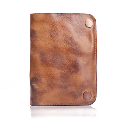 Brushed Vegetable Tanned Leather Wallet