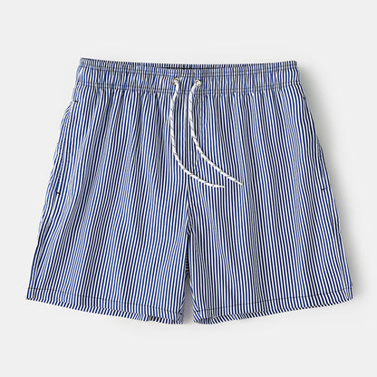 Blue Striped Quick Dry Beach Shorts
