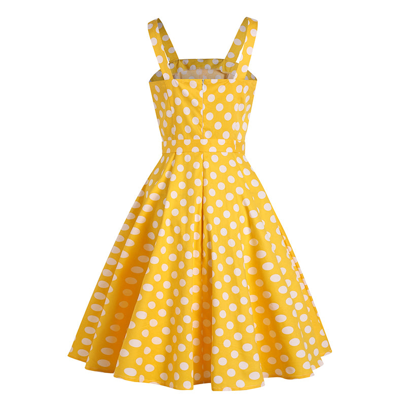 1950S Retro Polka Dot Midi Dress