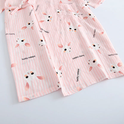 Pure Cotton Loose Kimono Nightgown