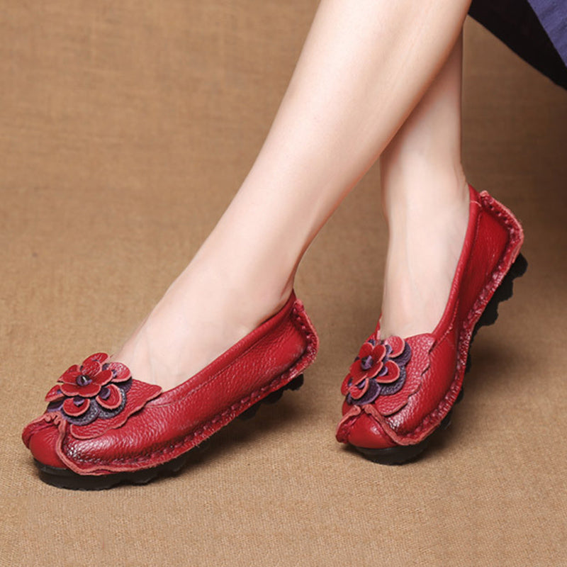 Handmade Soft Sole Casual Flower Flat Shoes