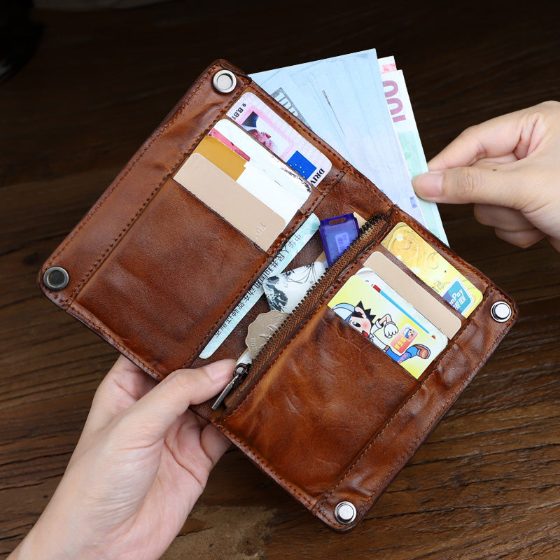 Leather Handmade Wallet High Capacity Wallet