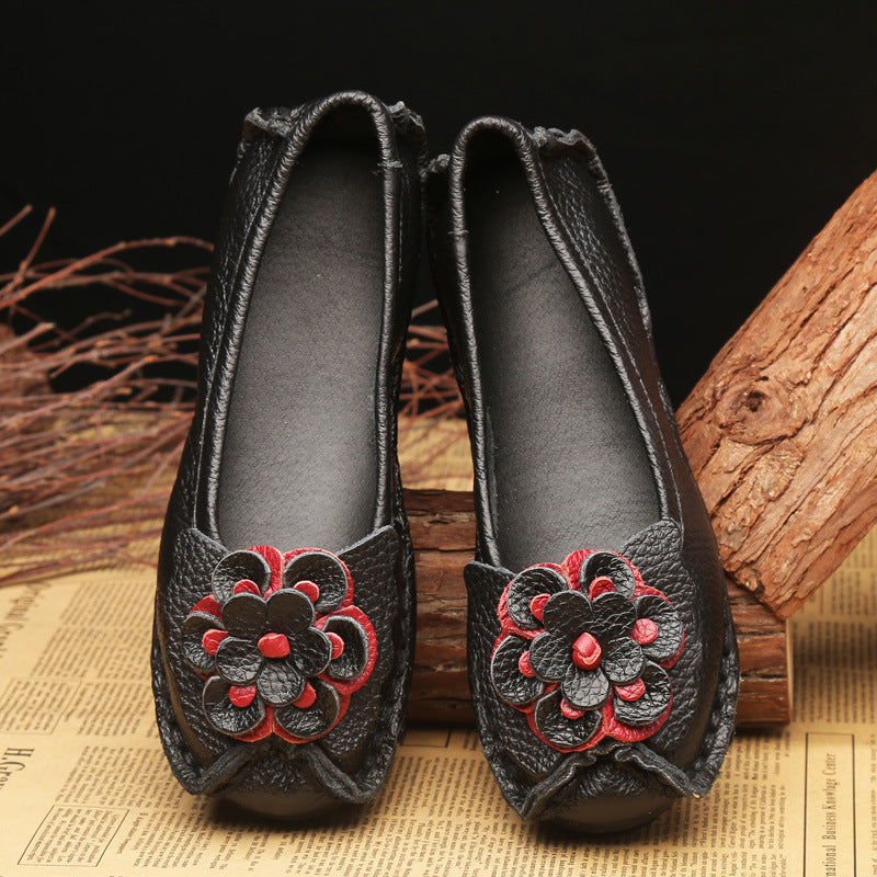 Handmade Soft Sole Casual Flower Flat Shoes