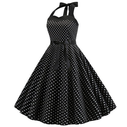 Polka Dot Retro Halter Dress