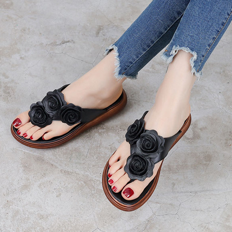 Retro Flower Flip Flops