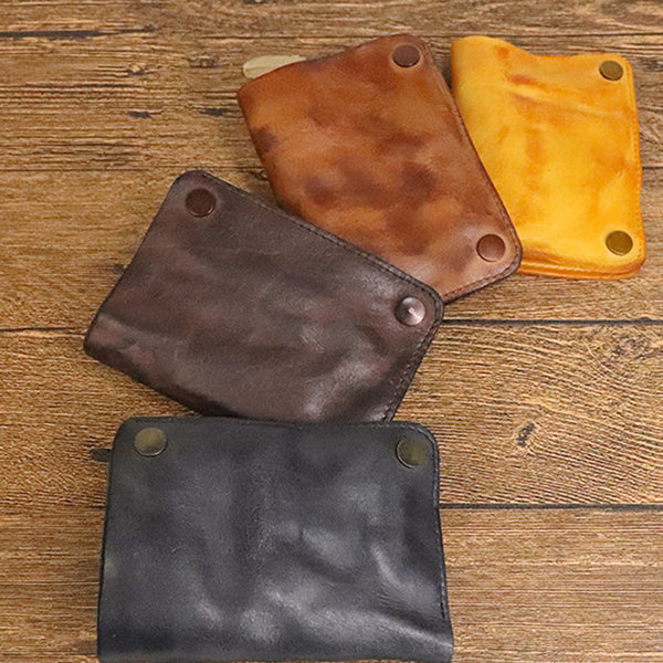 Brushed Vegetable Tanned Leather Wallet