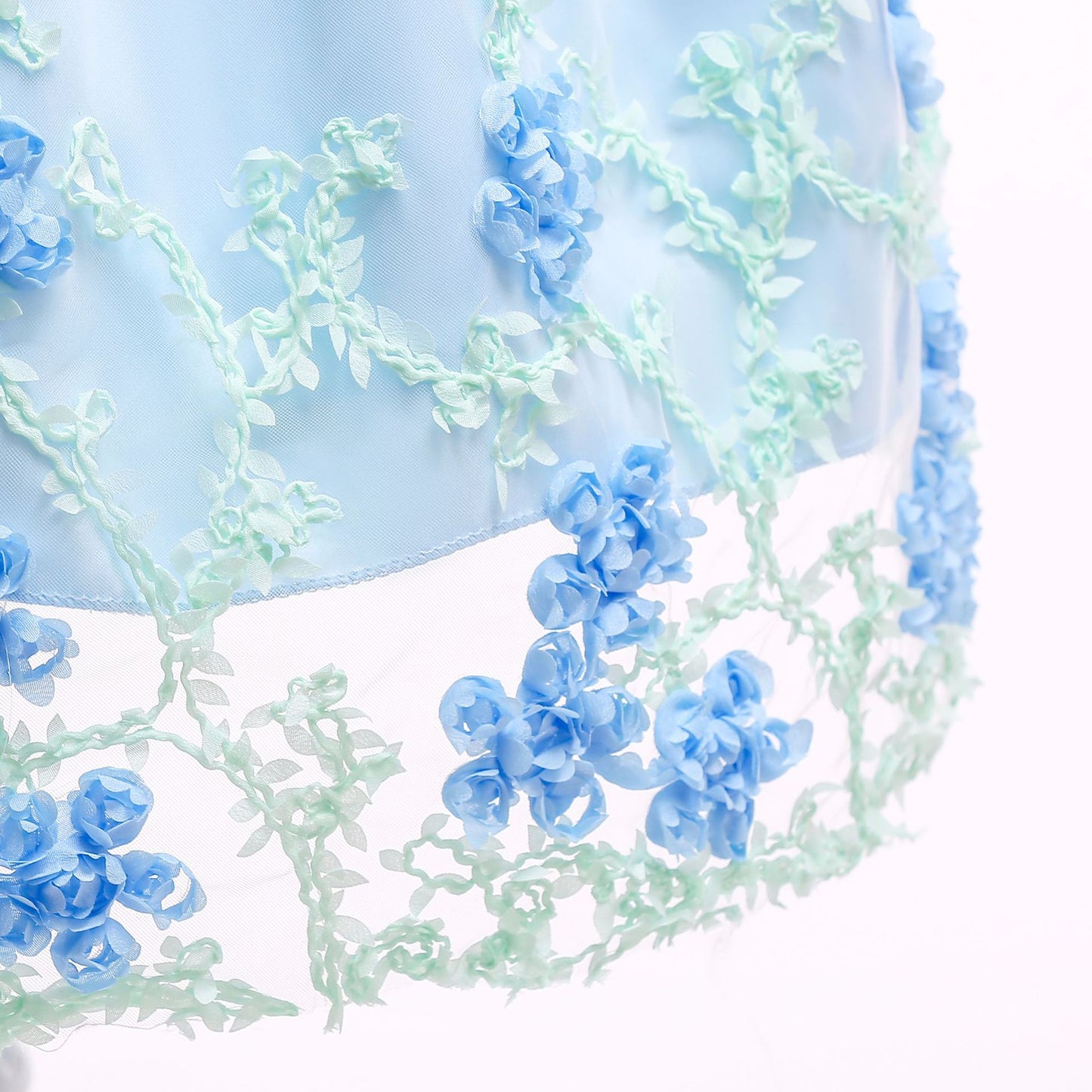 Cute Girl Flower Sleeveless Mesh Dress