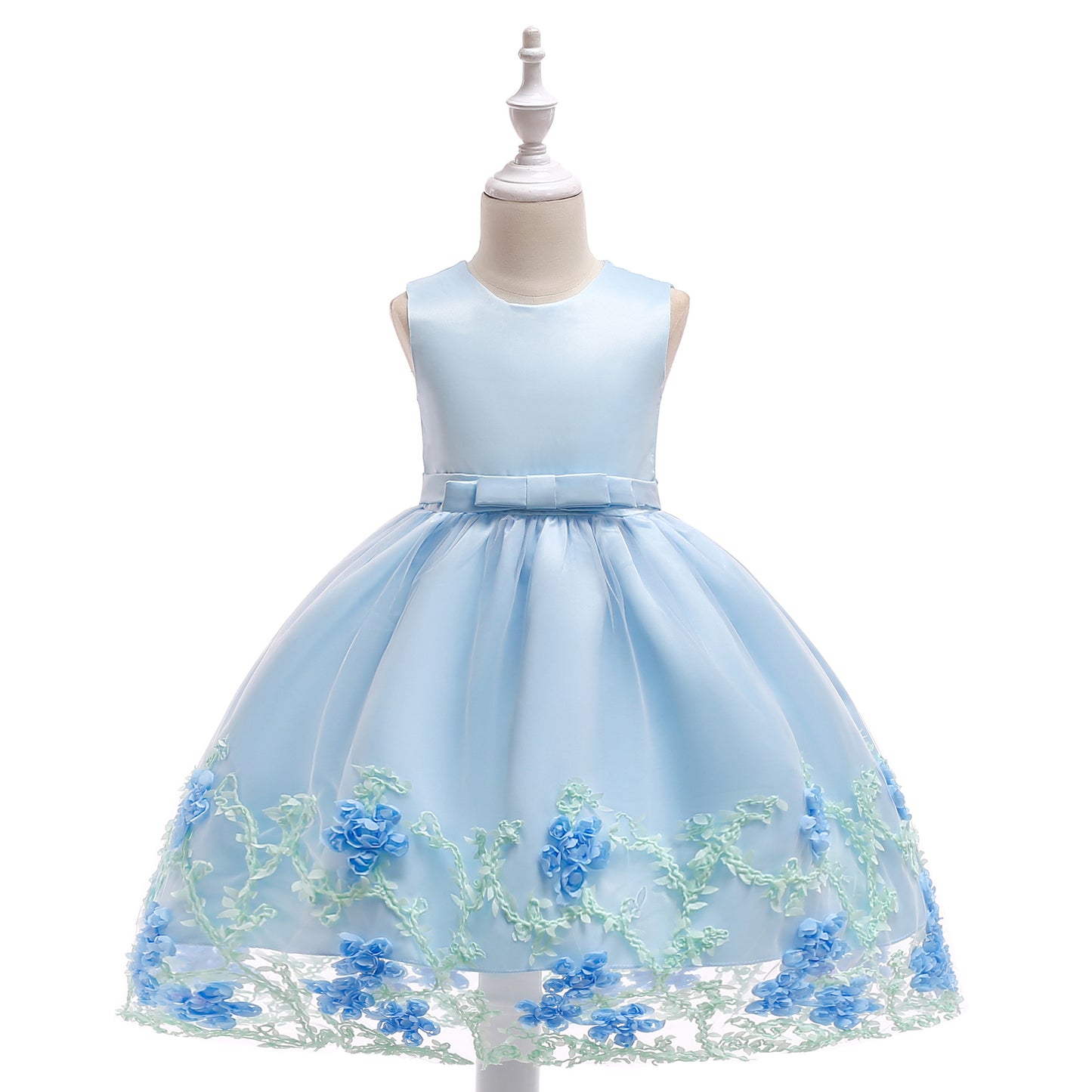 Cute Girl Flower Sleeveless Mesh Dress