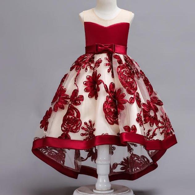 Summer Baby Girls Children Flowers Tail  Dress