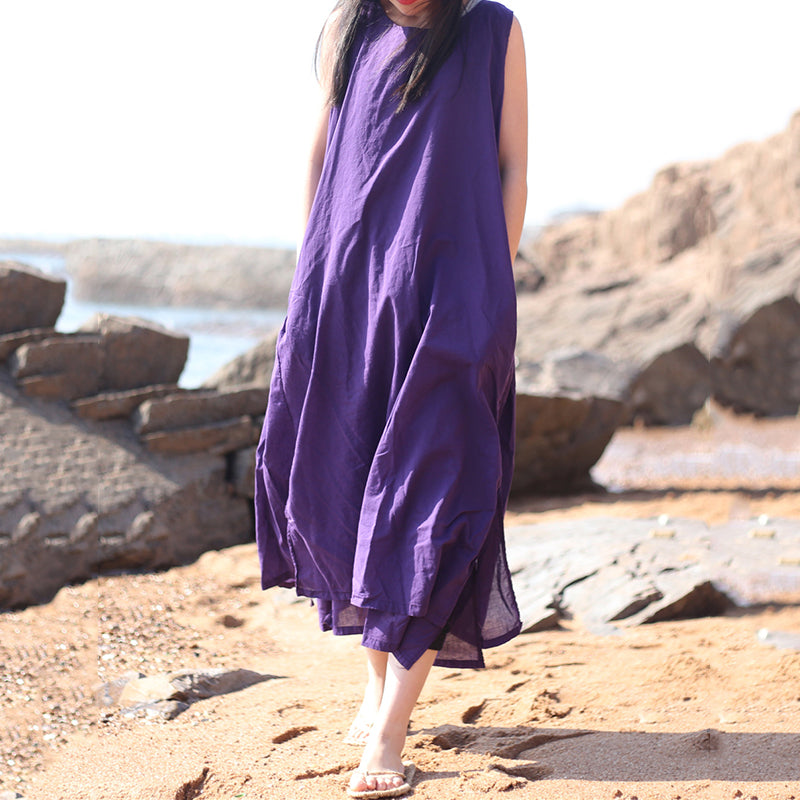 Sleeveless Double Layer Drawstring Dress