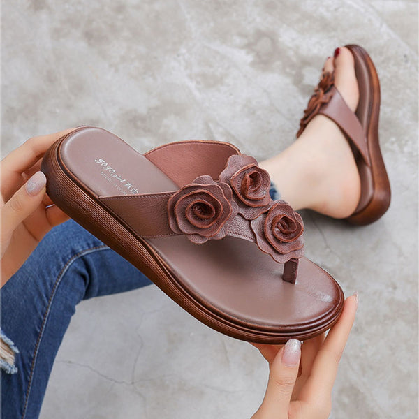 Retro Flower Flip Flops