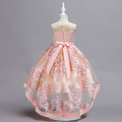 Summer Baby Girls Children Flowers Tail  Dress
