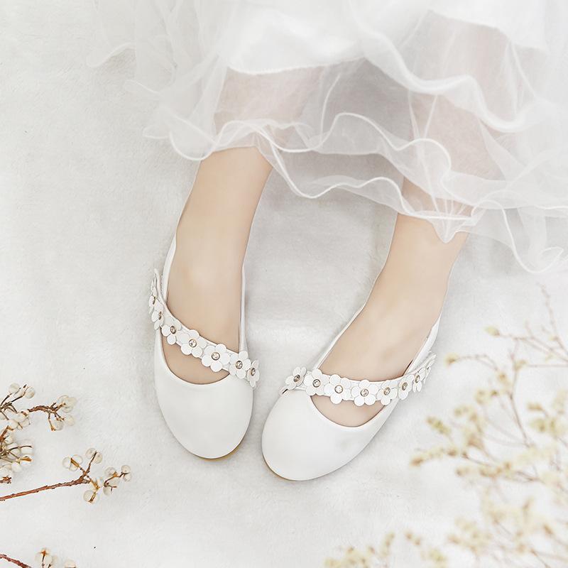 Girls Princess Shoes Dress Flower Leather Shoes
