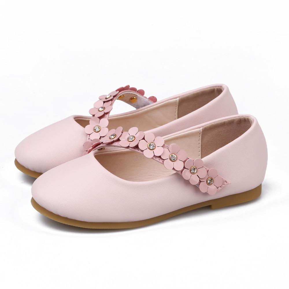 Girls Princess Shoes Dress Flower Leather Shoes
