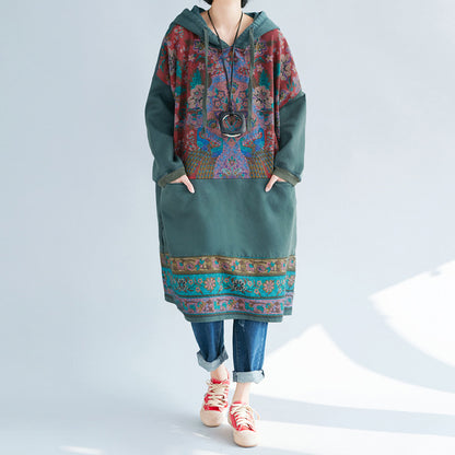 Ethnic Flower Print Dress