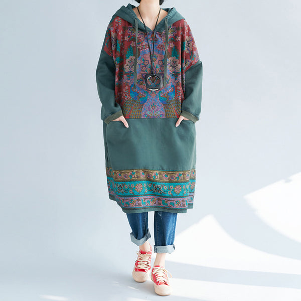 Ethnic Flower Print Dress