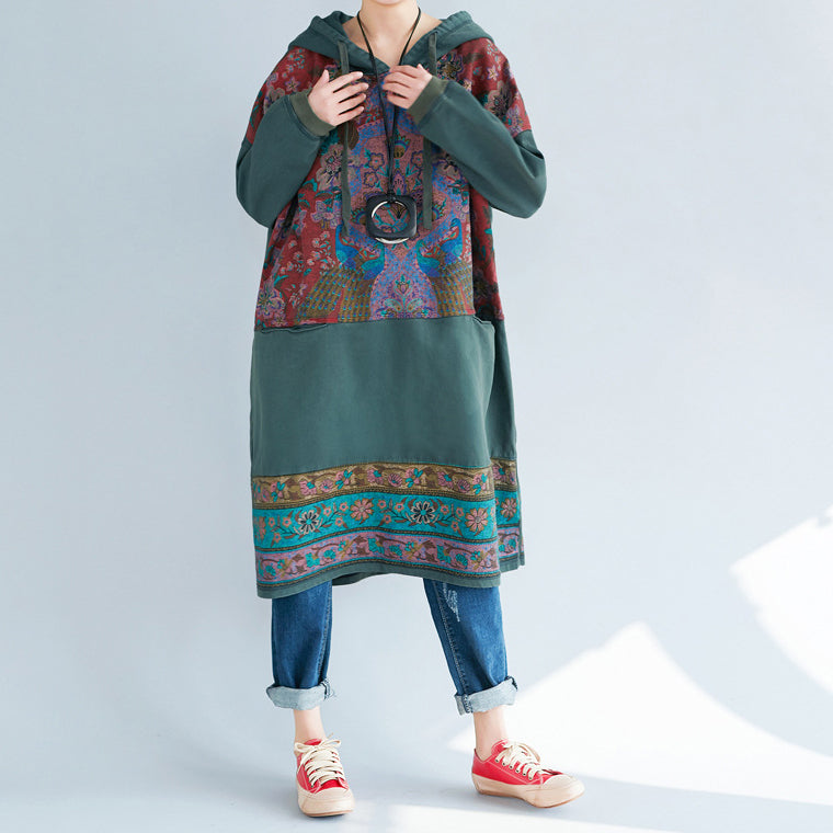 Ethnic Flower Print Dress