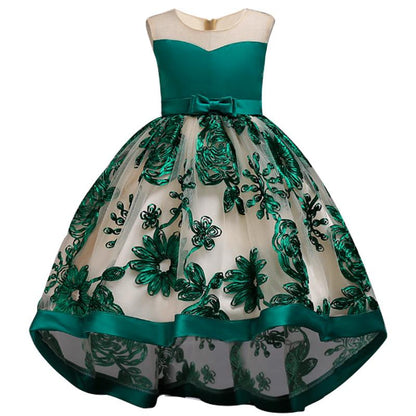 Summer Baby Girls Children Flowers Tail  Dress
