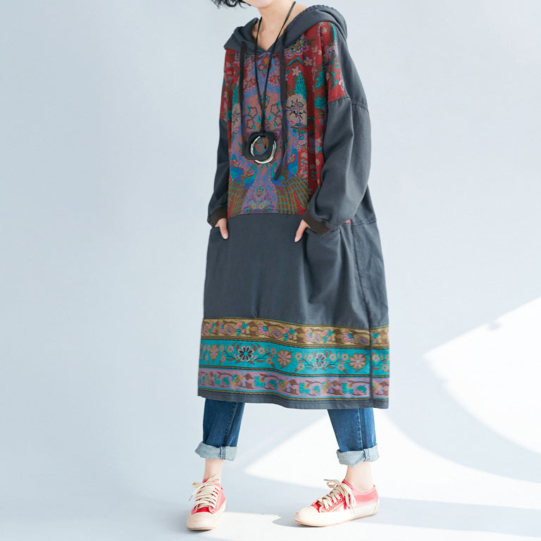 Ethnic Flower Print Dress