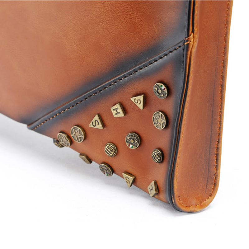 Vintage Street Rivet Business Clutch Shoulder Bag