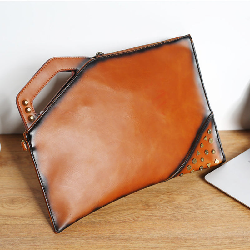 Vintage Street Rivet Business Clutch Shoulder Bag
