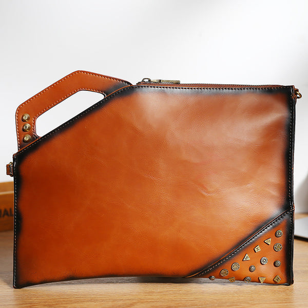 Vintage Street Rivet Business Clutch Shoulder Bag