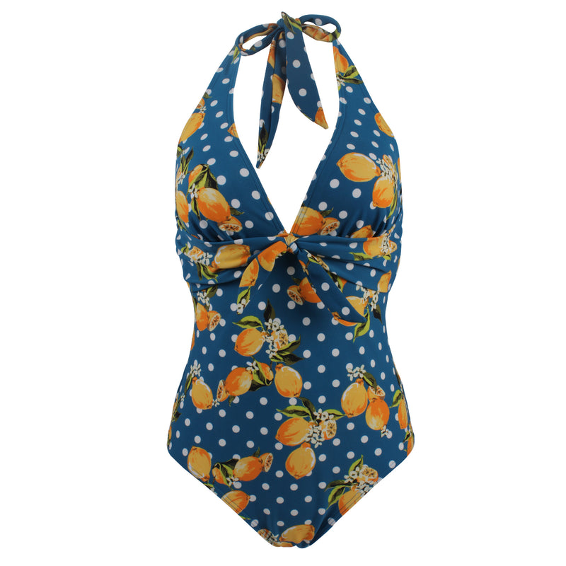 Halter Printing One-piece Swimsuit