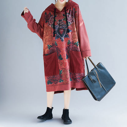 Retro Loose Print Dress