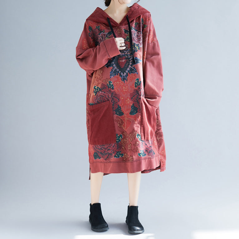 Retro Loose Print Dress
