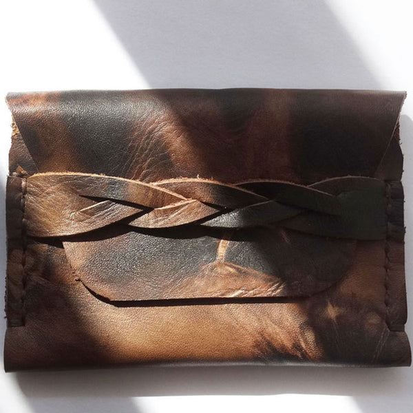 Handmade Cowhide Change Card Case Retro Wallet